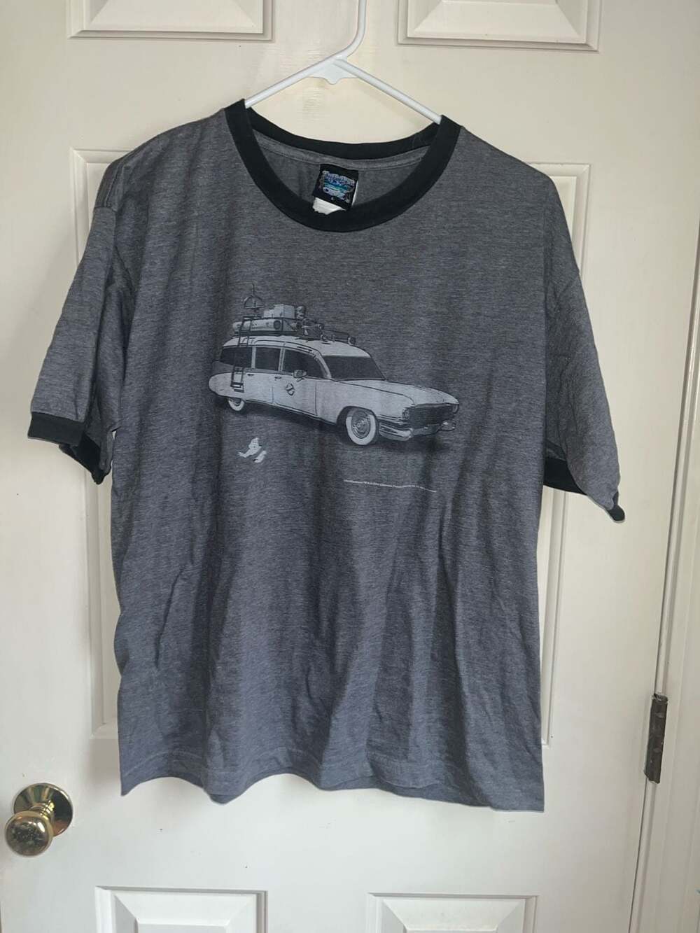 Thunder Creek Ghostbusters Ecto-1 Graphic Ringer T-Shirt Size L